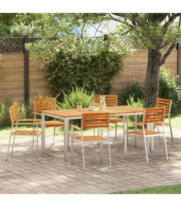 vidaXL Garden Chair 6 pcs Oil Natural Solid Acacia Wood