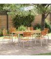 vidaXL Garden Chair 6 pcs Oil Natural Solid Acacia Wood