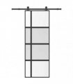 vidaXL Sliding Door with Hardware Set 76x205 cm Tempered Glass&Aluminium