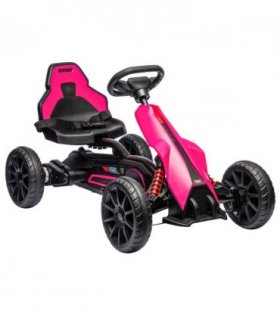 HOMCOM 12V Electric Go Kart with Forward Reversing 2 Speeds for 3-8 Yrs - Pink