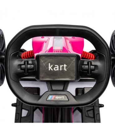 HOMCOM 12V Electric Go Kart with Forward Reversing 2 Speeds for 3-8 Yrs - Pink