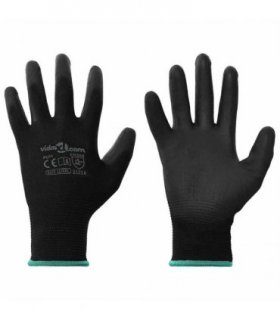 vidaXL Work Gloves 24 pcs Black 11 / XXL Polyester