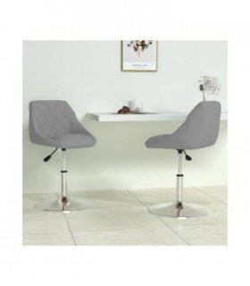vidaXL Swivel Dining Chairs 2 pcs Light Grey Velvet
