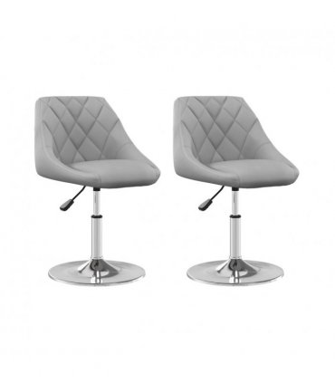 vidaXL Swivel Dining Chairs 2 pcs Light Grey Velvet