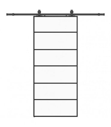 vidaXL Sliding Door with Hardware Set Black 90x205 cm ESG Glass