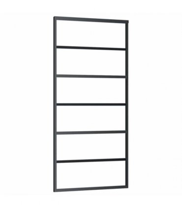 vidaXL Sliding Door with Hardware Set Black 90x205 cm ESG Glass