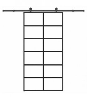 vidaXL Sliding Door with Hardware Set 102x205 cm ESG Glass&Aluminium