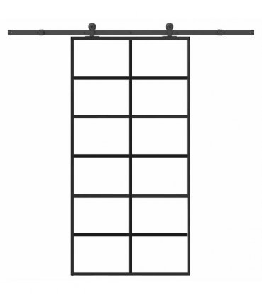 vidaXL Sliding Door with Hardware Set 102x205 cm ESG Glass&Aluminium