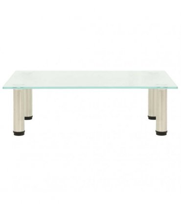vidaXL TV Stand Frosted 60x35x17 cm Tempered Glass
