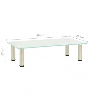 vidaXL TV Stand Frosted 60x35x17 cm Tempered Glass
