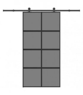 vidaXL Sliding Door with Hardware Set 102.5x205 cm Tempered Glass and Aluminium
