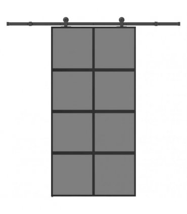 vidaXL Sliding Door with Hardware Set 102.5x205 cm Tempered Glass and Aluminium