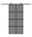 vidaXL Sliding Door with Hardware Set 102.5x205 cm Tempered Glass and Aluminium