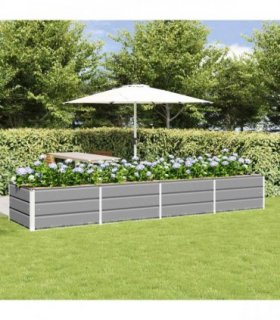 vidaXL Planter Light Grey 320 x 80 x 45 cm Steel