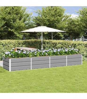 vidaXL Planter Light Grey 320 x 80 x 45 cm Steel
