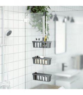 vidaXL Shower Hanger Shelf 30x15x(67-105) cm Aluminium