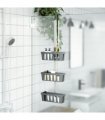 vidaXL Shower Hanger Shelf 30x15x(67-105) cm Aluminium