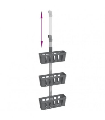 vidaXL Shower Hanger Shelf 30x15x(67-105) cm Aluminium