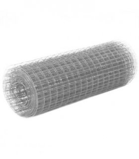 vidaXL Chicken Wire Fence Steel with PVC Coating 25x0.5 m Grey