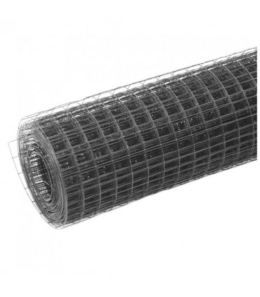 vidaXL Chicken Wire Fence Steel with PVC Coating 25x0.5 m Grey