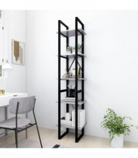 vidaXL 5-Tier Book Cabinet Concrete Grey 40x30x175 cm Engineered Wood