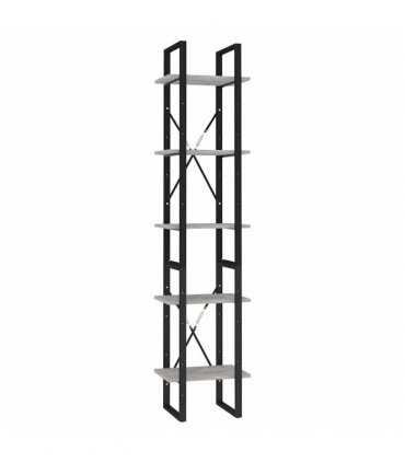 vidaXL 5-Tier Book Cabinet Concrete Grey 40x30x175 cm Engineered Wood
