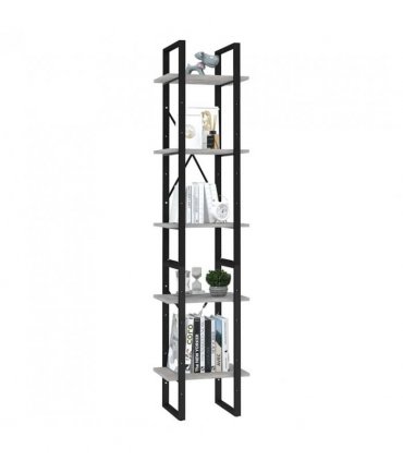 vidaXL 5-Tier Book Cabinet Concrete Grey 40x30x175 cm Engineered Wood