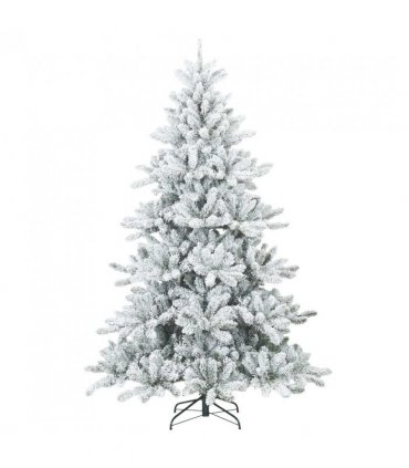 vidaXL Artificial Hinged Christmas Tree Snow Flocked White 240 cm