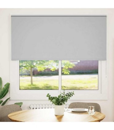vidaXL Roller Blind Blackout Light Grey 160x175 cm Fabric Width 156.6 cm Polyester