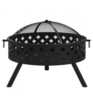 vidaXL Fire Pit with Poker 58 cm XXL Steel