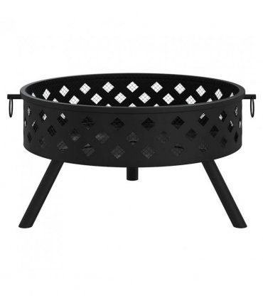 vidaXL Fire Pit with Poker 58 cm XXL Steel
