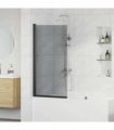 vidaXL Bath Shower Screen Manual Black 68 x 130 cm Tempered Glass