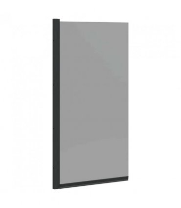 vidaXL Bath Shower Screen Manual Black 68 x 130 cm Tempered Glass