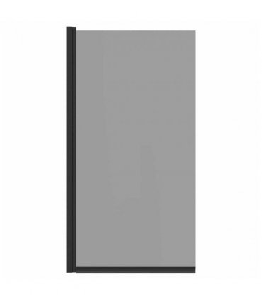 vidaXL Bath Shower Screen Manual Black 68 x 130 cm Tempered Glass