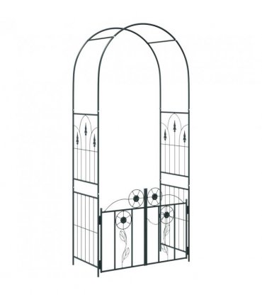 vidaXL Garden Arch with Lock Black 102 x 50 x 218 cm