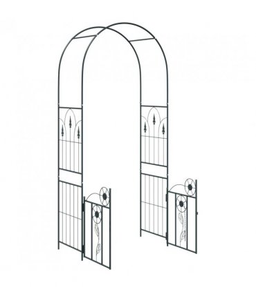 vidaXL Garden Arch with Lock Black 102 x 50 x 218 cm