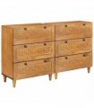 vidaXL Sideboard 2 pcs Brown 60 x 33 x 75 cm Solid mango wood