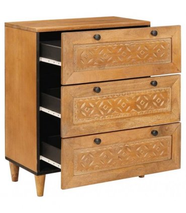 vidaXL Sideboard 2 pcs Brown 60 x 33 x 75 cm Solid mango wood