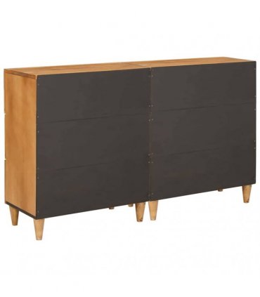 vidaXL Sideboard 2 pcs Brown 60 x 33 x 75 cm Solid mango wood