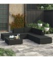 vidaXL Garden Sofa Set | Black