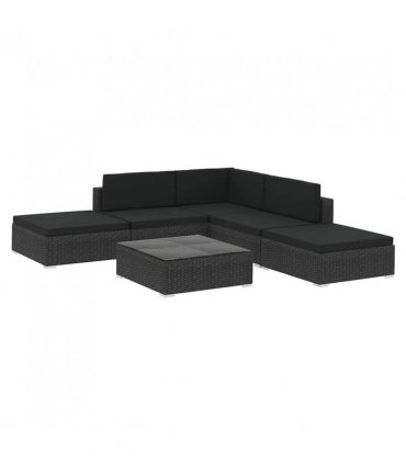 vidaXL Garden Sofa Set | Black