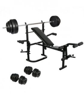 Folding Weight Bench Dumbbell Barbell Set Home Gym