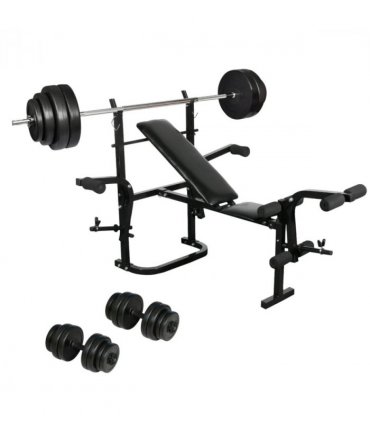 Folding Weight Bench Dumbbell Barbell Set Home Gym
