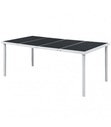 vidaXL Garden Table 190x90x74 cm Black Steel
