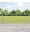 vidaXL Welded Wire Fence with Concrete Base 50 x 1.5 m Silver Mesh
