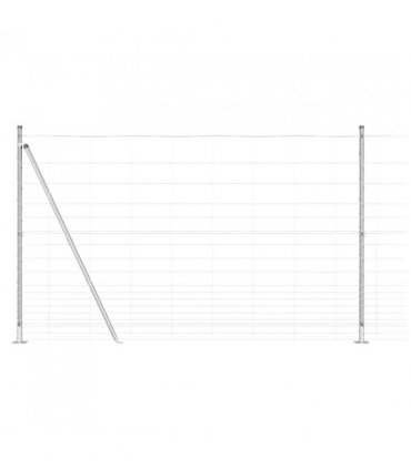 vidaXL Welded Wire Fence with Concrete Base 50 x 1.5 m Silver Mesh