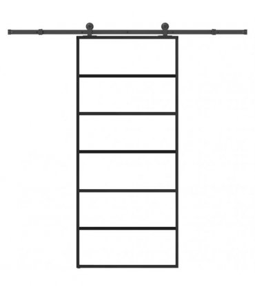 vidaXL Sliding Door with Hardware Set 90x205 cm ESG Glass&Aluminium