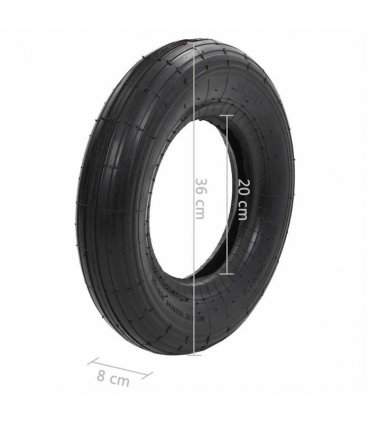 vidaXL Tyre | Black | Rubber | 3.50-8 | Heavy Weight Endurance | Tyre | Circular