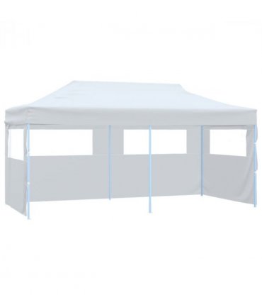 vidaXL Folding Pop-up Partytent with Sidewalls 3x6 m Steel White