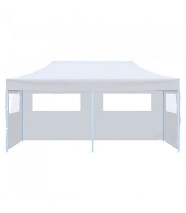 vidaXL Folding Pop-up Partytent with Sidewalls 3x6 m Steel White